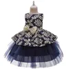 Летние младенческие девочки платье кружевные аппликации девушки 1-й год платья на день рождения элегантная цветочная одежда для вечеринки свадьба 210508