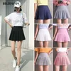 Vrouwen rokken mini plaid summer rok hoge taille stikselen student geplooid harajuku preppy schattige zoete meisjes dansen vrouwelijke 210520