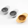 Stainless steel tea strainer teapot screen flower tea leak powder filter glod lace creative kitchen tools RRE12120