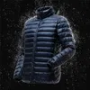 メンズ軽量防水包装パウガジャケット到着秋冬男性ファッションスタンドカラーダウンコート211110