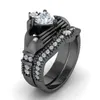 Обручальные кольца Vecalon Luxury Lovers Claddagh Ring 1ct 5A Циркон Cz Белое золото Заполненный обручальный набор для женщин и мужчин268G