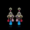 Oorbellen Dangle Boho Damesmode Marokkaanse Beaded Kwaring Bling Cubic Zirconia Water Drop Kleurrijke Crystal Sieraden