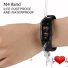 0.96 Inch Color Screen M4 Smart Wristbands Heart Rate Monitoring Pedometer Wearable Intelligent Bracelets Sports Fitness Watch Tracker Daily Waterproof