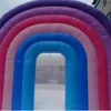 3x3x2.7m Små trampolin Slott Jumper Regnbågeblåser Vit Bounce House Colorful Entrance Bröllop Bouncer för fest