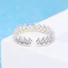 Diamant Couronne Anneaux Cluster Ouvrable Réglable Argent bague de fiançailles pour femmes bijoux de mode volonté et sable