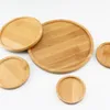 Bamboo Tray Plant Saucer Flower Container Creative Original Wood Color Environmentally Friendly Round Coasters Tabletop Set Planters & Pots