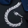 CWWZircons brillant clair blanc Baguette cubique zircone grand large CZ Tennis Bracelet Bracelet pour femmes de luxe bijoux de fête CB218