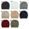 Women Criss-Cross Beanies Girl Winter Knitted Hats Outdoor Ponytail Beanie Hat Knit Cross Thick Warm Cap M3640