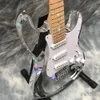 Yeni varış şeffaf plastik elektro gitar, 6-string ektronik enstrüman, çok renkli led ışıkları ile