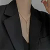 Mode Nieuwe Titanium Staal Non-Fading Geometrische Kwastje Vrouwelijke Ketting Eenvoudige Temperament Lange Korte Keten Sieraden G1206