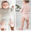 Enke MM 30% Silk Baby Höstkläder Långärmad Romper Högkvalitativ Spädbarn Boy Girl Elasticity 210619