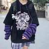 Deeptown Kawaii Hoodie Women Gamer Girl Anime Oversized Sweatshirt Black Harajuku Hoodies High Street Kpop Cute Pullovers E 211220