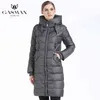 Gasman épais femmes bio doudoune marque long manteau d'hiver femmes à capuche chaude parka mode veste femme collection 1827 211221