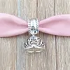 925 Sterling Silver Wedding Jewelry Making Set Set Pandora Disny Princess Cinder Tiara Charm Armband Crown Necklace for Women Gift 7501055890030p Annajewel