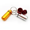 Nyckelhållare Aluminium Waterproof Pill Box Bottle Holder Container Keychain Key Chain Pill Box Jar Storage 48mm17mm Stash 346 V21682006