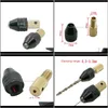 Bits Power Tools Home & Garden Drop Delivery 2021 1Pcs Drill Electric Motor Shaft Mini Brass Chuck Fixture 2Dot35 / 3Dot17Mm Screwdriver Impa