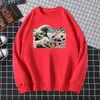 Mens Sweatshirts Cartoon the Great Wave Mane Brand Tracksuit Casual Harajuku Costume Hip Hop Men's Outerwear Men Pullover Y0803