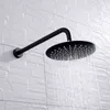 Badrum Round Square Showerhead Big Panel Bad Rainfall Dusch Huvud Vägg Tak Mount 8/10/12 tums regndusch krom svart h1209