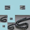 Beaded Necklaces & Pendants Jewelry Wholesale Liang Li 11-12Mm South Sea Round Black Pearl Necklace 18 Inch S925 Drop Delivery 2021 Gupgs