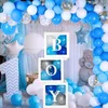 Ensemble de ballons bleus pour premier anniversaire, décorations pour fête prénatale, 1er anniversaire, assiettes, gobelets, décorations pour fête prénatale pour enfants, garçon, 222k