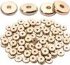 100 pcs 8mm rodada rodada rondelle solto disco beads espaçadores de metal para bracelete diy jóias fazendo suprimentos ouro