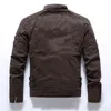 Automne hiver veste en cuir pour hommes décontracté moto PU veste manteaux mâle polaire épaisse coupe-vent chaud de haute qualité pardessus 211201