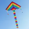 Kite & Accessories 100*160 Cm Colorful Rainbow Long Tail Nylon Outdoor Kites Flying Toy For Children Kids Without Control Bar And Line