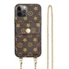 С Crossbody Chain Phone Case PU кожаный слот для карты карманный мобильный держатель оболочки крышка для всех моделей iPhone 8 10 11 12 Pro Max G118evne