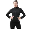 صائغات نساء ساونا للنساء بدلات النساء الصالة الرياضية مع هوديز جيب Pullover Sportswear اللياقة البدنية تجريب فقدان الوزن التعرق