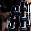 2021 Новая весна и осень 3D мужской длинный рукав Trend Trend Свободный свитер Узор Геометрическая печатание серии H1206