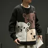 ZAZOMDE Cartoon Bear Sweater Men Winter Clothing Fashion Long Sleeve Knitted Pullover Oversized Cotton Coat 211018