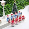 2021 Miniatyrmålade Juldekorationer Snowman Christmas-Tree Scene Ornaments Presentkaka Plug-in Heminredning Gratis Leverans