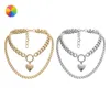 Collares pendientes gótico Hip Hop Boho gargantilla Collier oro en forma de corazón Collares cadenas joyería para mujer