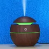 Mini Air Humidifier For Car Home Office Bedroom Freshener USB Aroma Essential Oil Diffuser Wood Grain With LED Night Light