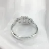 Aeaw 2ctw 6.5mm Corte Redondo EngagementWedding Anel de Diamante Duplo Platinum Platinum Silver 220216