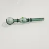 Cachimbos de vidro verde Queima de óleo para unhas Cachimbo jumbo 5,7 polegadas de comprimento Grande bola Pyrex Queimador de vidro concentrado Lakegreen 145 mm de comprimento Espessura Transparente Grandes tubos para fumar para fumantes