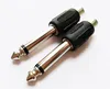 1/4 "6.35mm mono man naar rca vrouwelijke audio adapter jack connector / 20pcs