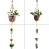 10 stili Decorazioni da giardino Appeso cestelli Macrame Handmade Corda Pot Holder Flower Plant Hanger Ropes Basket Bag Bag Flower per Indoor Outdoor Home Decor