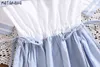 松川日本人女性のドレス夏のドレスセーラーカラーちょう結びローブフェムムスリムウエストステッチリボン半袖vestido 210513