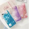 Glitter Lato Seastar Seashell Niebieski Różowy Lawenda Liquid Quicksand Mermaid Telefon komórkowy Case dla iPhone 11 Pro 7 8 Plus Max XR XS