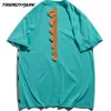 Hip Hop T-shirt Streetwear Harajuku Cartoon Dinozaur Print T Shirt Mężczyźni Lato Krótki Rękaw Tshirt Bawełniane Casual Tops Tees 210601