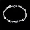 Sterling Verzilverd Volledige water drop Link Chain Armband GSSB209 mode 925 zilveren plaat sieraden bracelets9241907