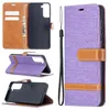 Cowboy Jean Canvas PU Leather Wallet Flip Cover Case for Samsung A10 A20 A30 A40 A50 A70 A51 A71 A21 A01 A02 A11 A41 A31 A12 A32 A52 A72 A825G