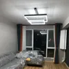 ミニマリスト現代LEDシャンデリアホーム照明スクエアベッドルームリング天井マウント付きシャンデリア照明研究吊りランプ