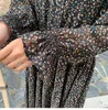 Wiosna Moda Szyfonowa Sukienka Koreańskie Kobiety Z Długim Rękawem Linia Plised Dorywczo Robe Femme 8315 50 210508