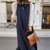 2 Piece Dress Woman White Blouse and Sleeveless es Korean Fashion Clothing Dark Blue Elegant Sets Spring 210603