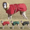 Hiver chaud chien vêtements imperméable épais veste vêtements rouge noir manteau avec laisse trou pour moyen grand s Greyhound 211027