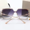 Fashion Sports Unisex Sunglasses Retro Diamond Cut Edge Transparent Anti-UV Lenses Frameless Classic Edition Comes with UV400 Gift Box