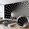 American Vintage 3D Wallpaper White Square Expansion Space Tunnel Interior Decoration målning Mural Wallpapers Classic Wall Paper6041641