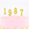 Modèle de nombres dorés Gâteau d'anniversaire Bougie paraffine Golden Enfants Anniversary Party Decoration avec PVC Box5329220